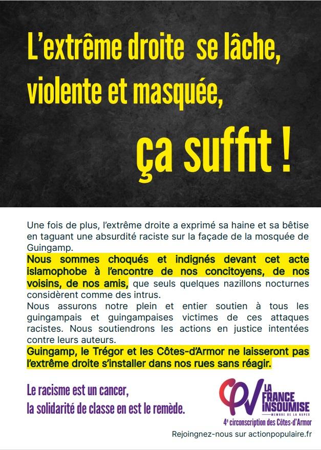 Tract en reaction a l attaque raciste de guingamp 08 decembre