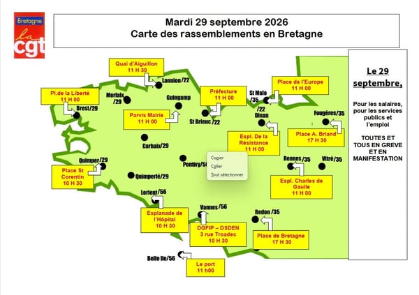 Carte rassemblements bretagne