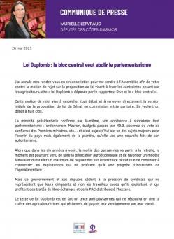 Communique loi duplomb