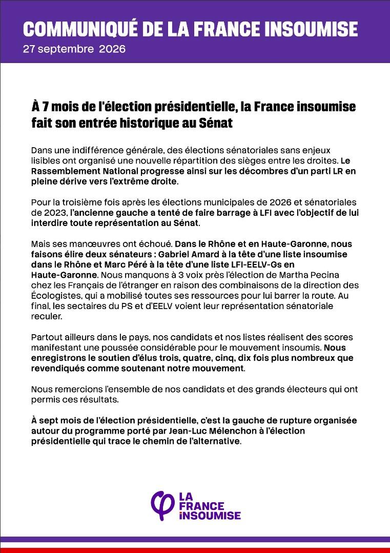 Communique senat 27 sept