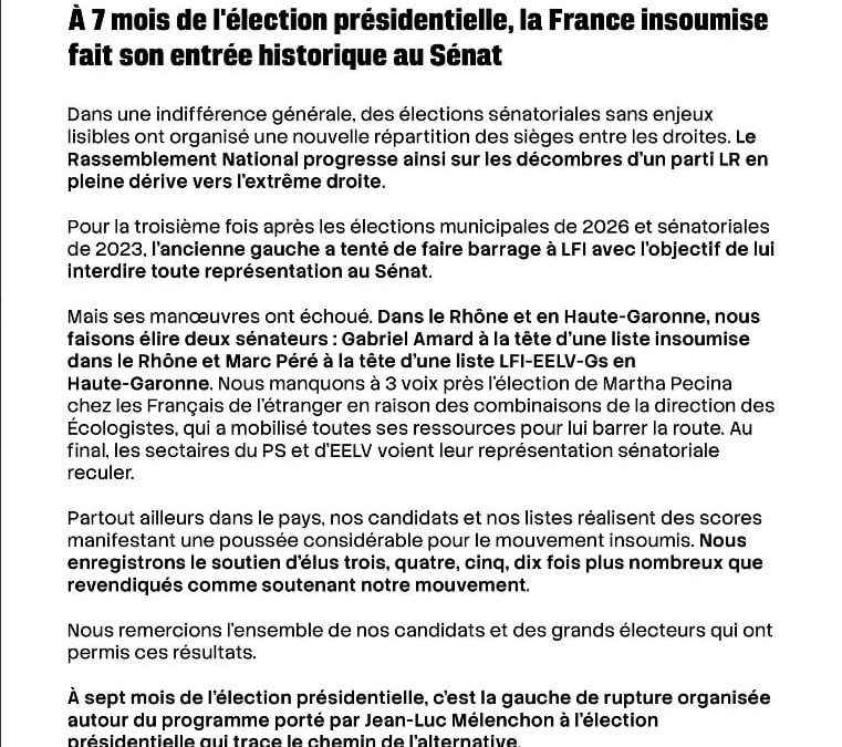 Communique senat 27 sept