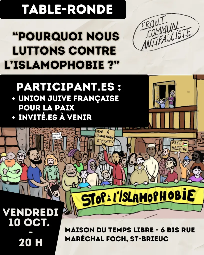 Visuel table ronde pourquoi nous luttons contre lislamophobie